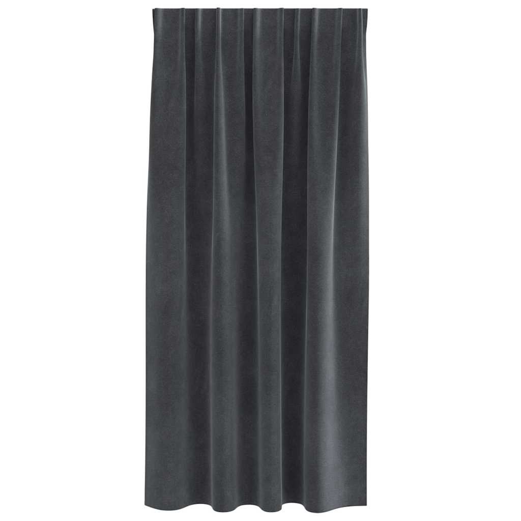 Vorhänge mit Vorhängen 2 pcs Hellgrau 140 x 175 cm Samt