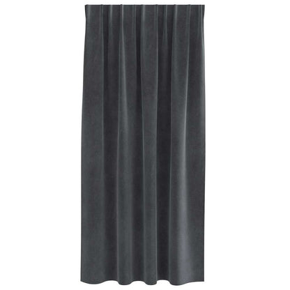 Vorhänge mit Vorhängen 2 pcs Hellgrau 140 x 175 cm Samt