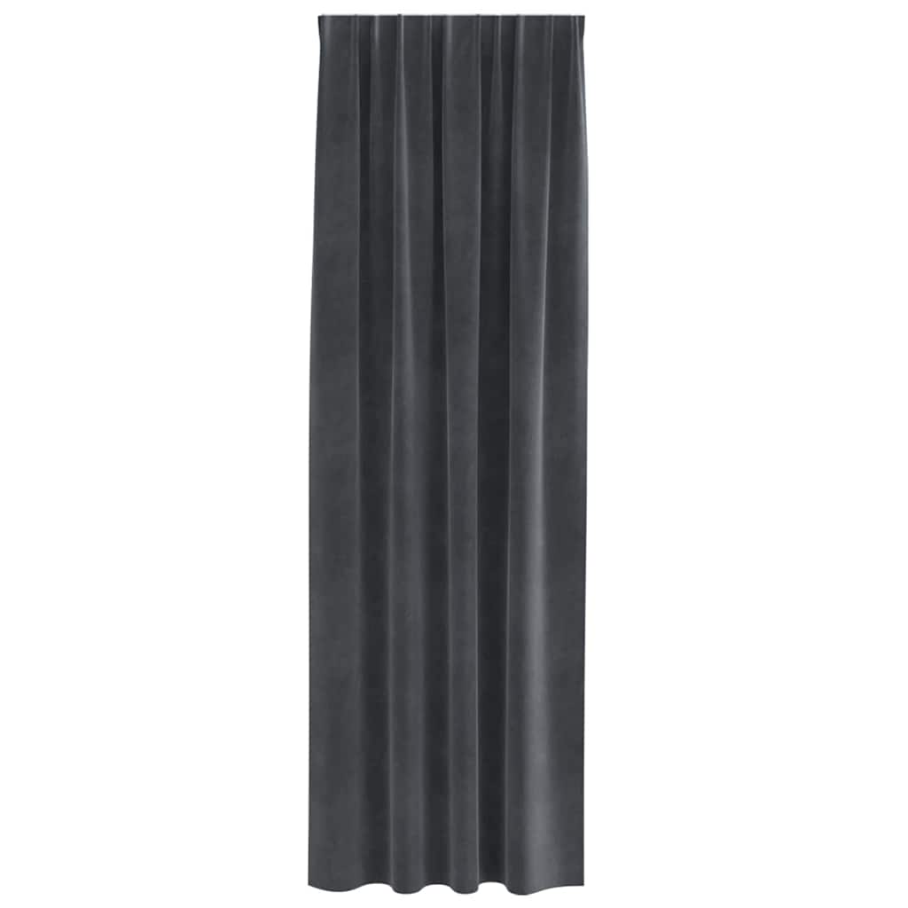 Vorhänge mit Vorhängen 2 pcs Hellgrau 140 x 245 cm Samt
