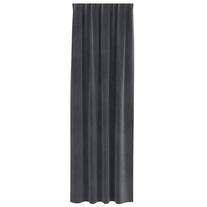 Vorhänge mit Vorhängen 2 pcs Hellgrau 140 x 245 cm Samt