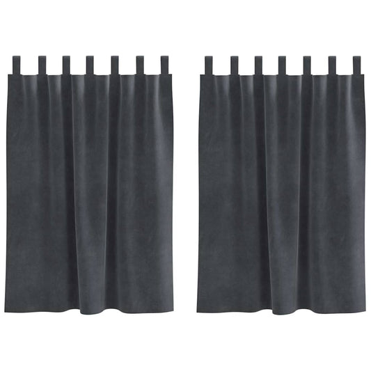 Vorhänge mit Vorhängen 2 pcs Hellgrau 140 x 140 cm Samt