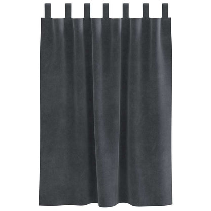 Vorhänge mit Vorhängen 2 pcs Hellgrau 140 x 140 cm Samt