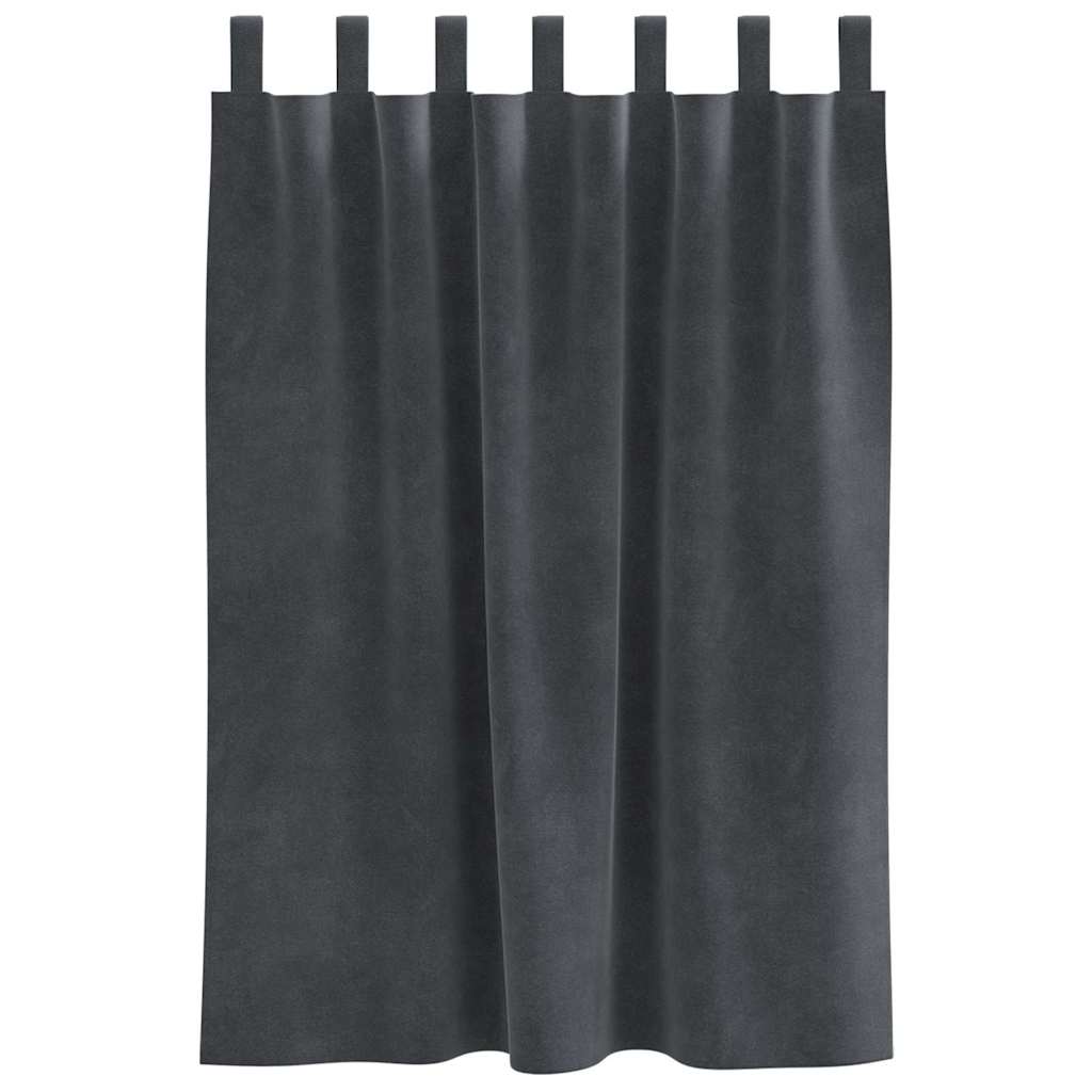 Vorhänge mit Vorhängen 2 pcs Hellgrau 140 x 140 cm Samt