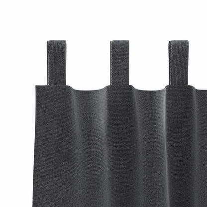 Vorhänge mit Vorhängen 2 pcs Hellgrau 140 x 175 cm Samt