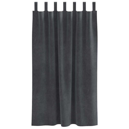 Vorhänge mit Vorhängen 2 pcs Hellgrau 140 x 175 cm Samt