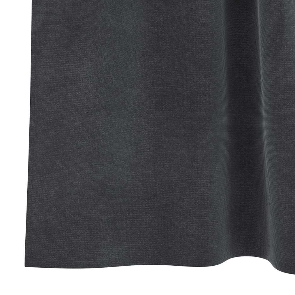 Vorhänge mit Vorhängen 2 pcs Hellgrau 140 x 245 cm Samt