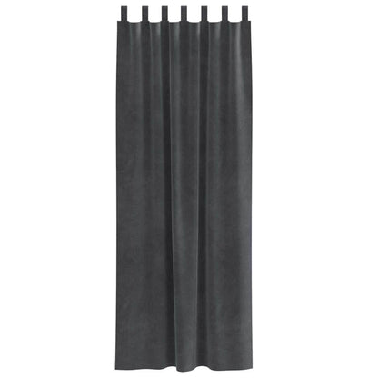 Vorhänge mit Vorhängen 2 pcs Hellgrau 140 x 245 cm Samt