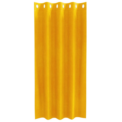 Vorhänge mit Vorhängen 2 pcs Senfgelb 140 x 175 cm Samt