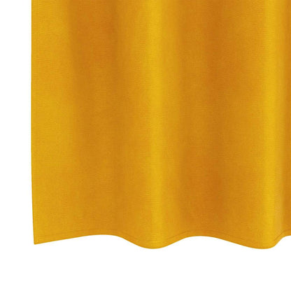 Vorhänge mit Vorhängen 2 pcs Senfgelb 140 x 245 cm Samt