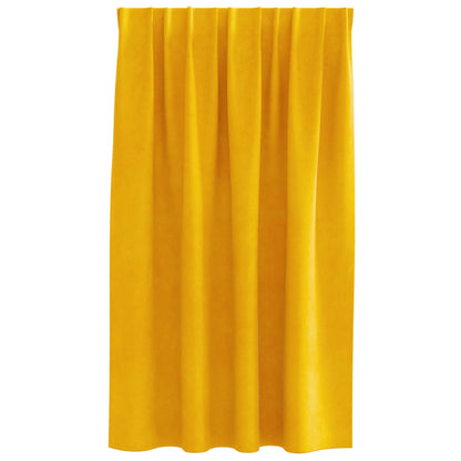 Vorhänge mit Vorhängen 2 pcs Senfgelb 140 x 140 cm Samt