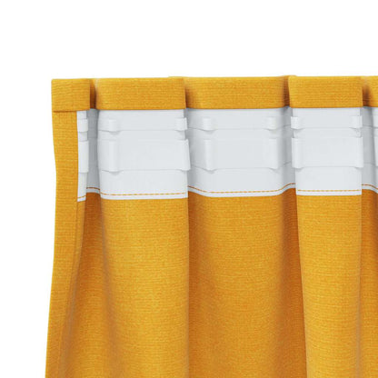 Vorhänge mit Vorhängen 2 pcs Senfgelb 140 x 225 cm Samt