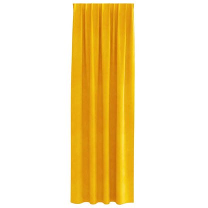 Vorhänge mit Vorhängen 2 pcs Senfgelb 140 x 225 cm Samt