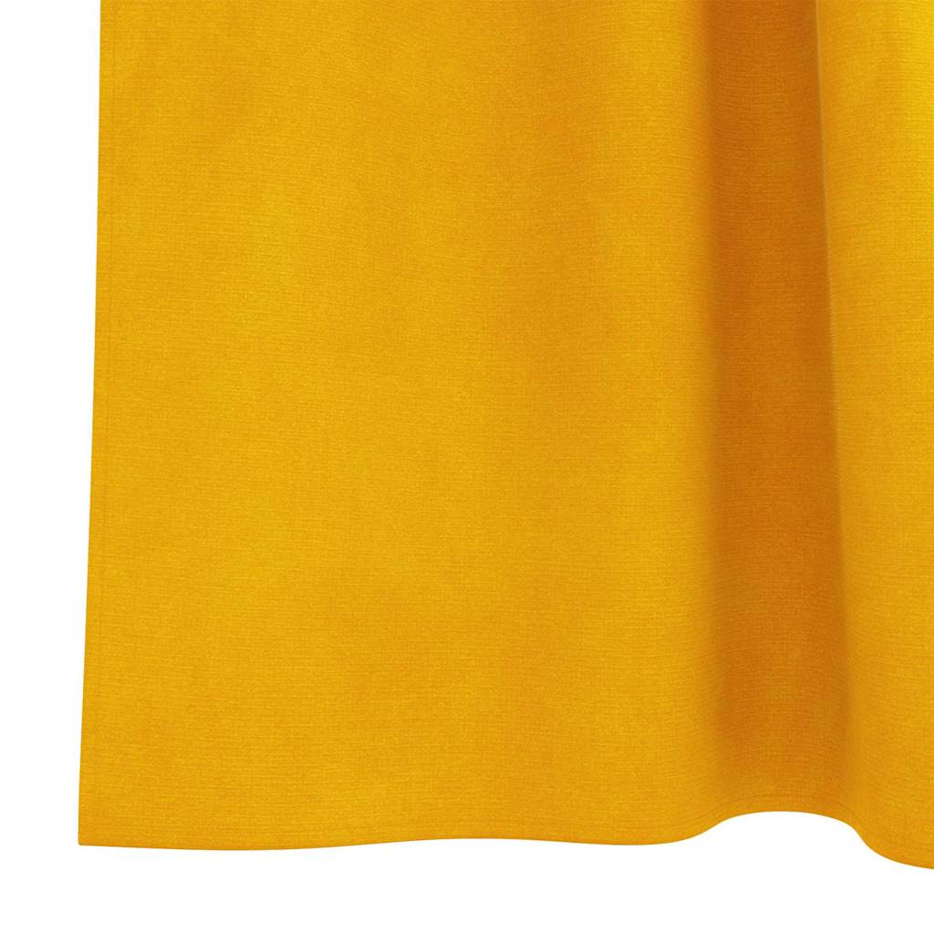 Vorhänge mit Vorhängen 2 pcs Senfgelb 140 x 225 cm Samt