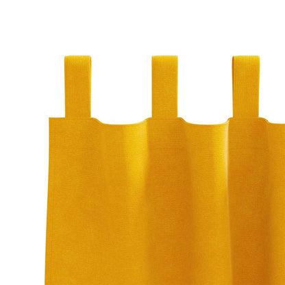 Vorhänge mit Vorhängen 2 pcs Senfgelb 140 x 260 cm Samt