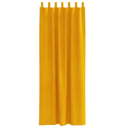 Vorhänge mit Vorhängen 2 pcs Senfgelb 140 x 260 cm Samt