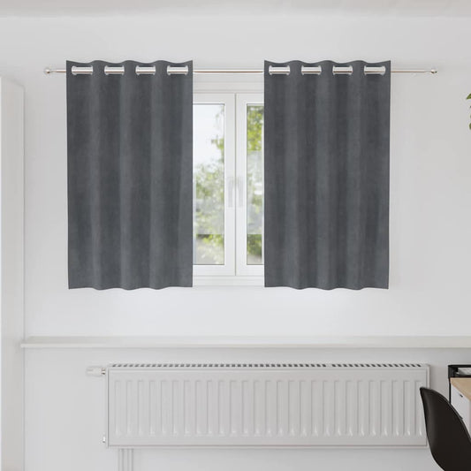 Vorhänge mit Vorhängen 2 pcs Hellgrau 140 x 140 cm Samt