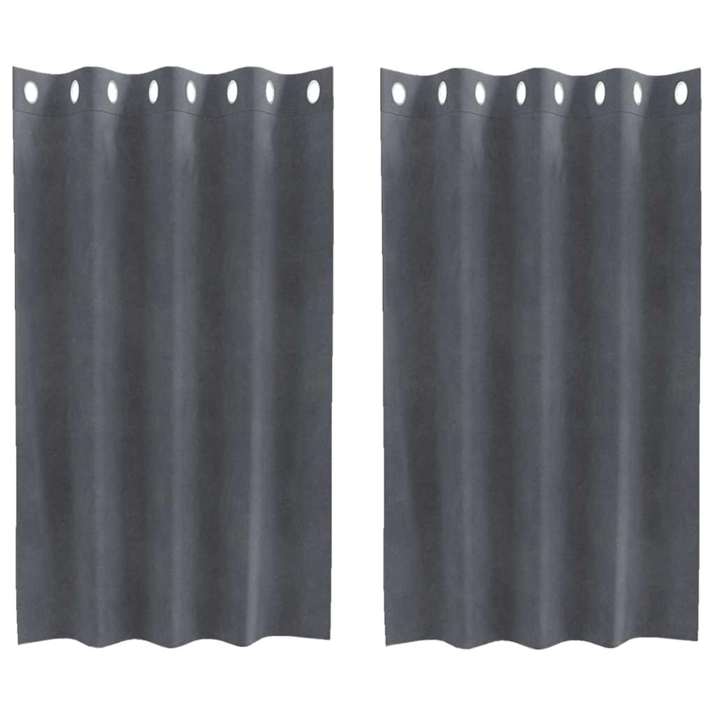 Vorhänge mit Vorhängen 2 pcs Hellgrau 140 x 140 cm Samt