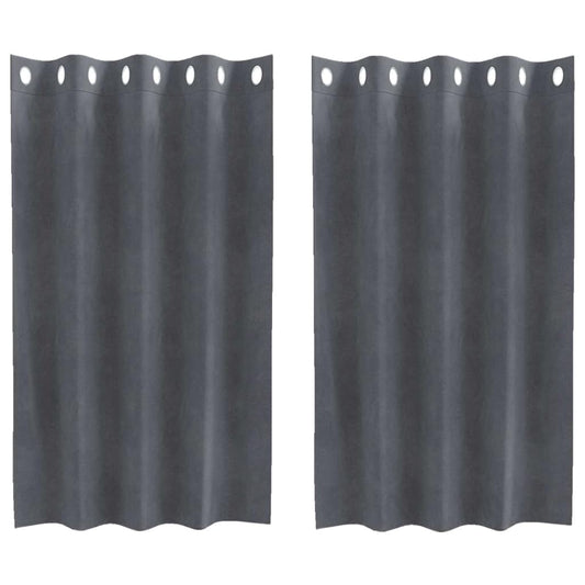 Vorhänge mit Vorhängen 2 pcs Hellgrau 140 x 140 cm Samt