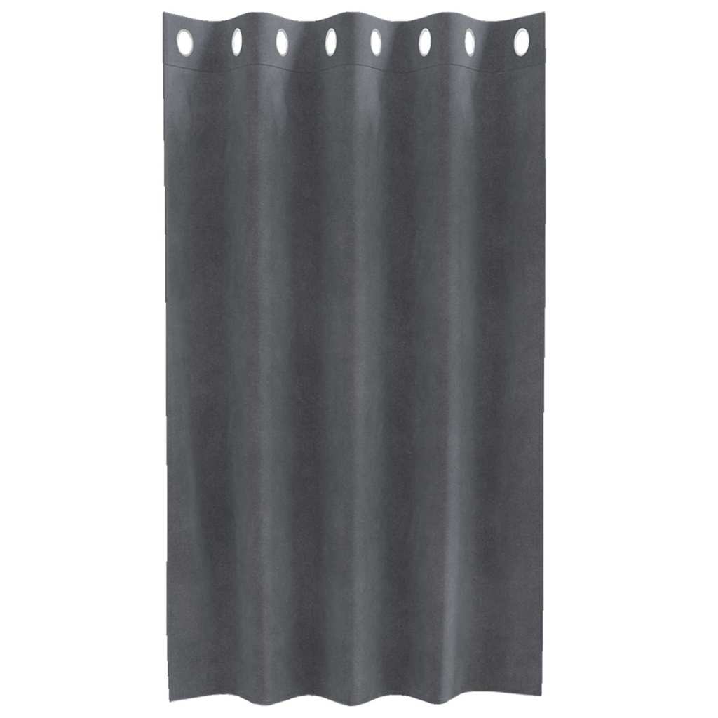 Vorhänge mit Vorhängen 2 pcs Hellgrau 140 x 140 cm Samt