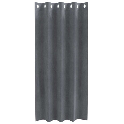 Vorhänge mit Vorhängen 2 pcs Hellgrau 140 x 175 cm Samt