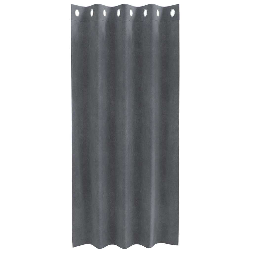 Vorhänge mit Vorhängen 2 pcs Hellgrau 140 x 175 cm Samt