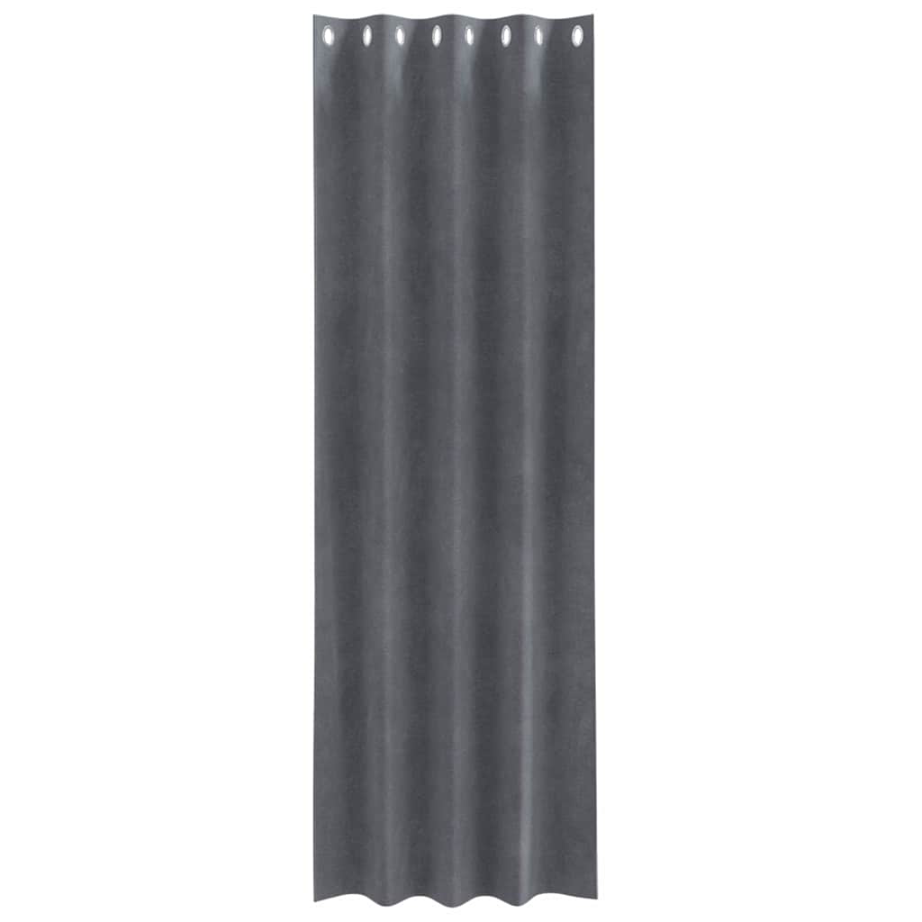 Vorhänge mit Vorhängen 2 pcs Hellgrau 140 x 225 cm Samt