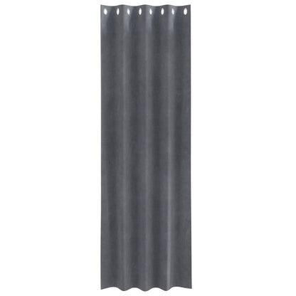 Vorhänge mit Vorhängen 2 pcs Hellgrau 140 x 225 cm Samt