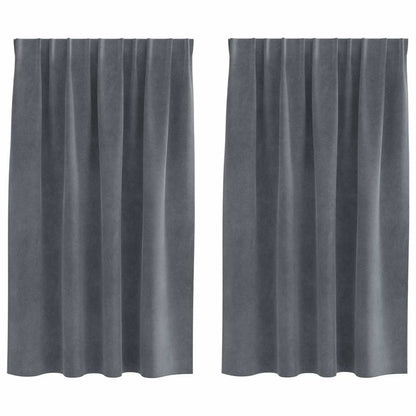 Vorhänge mit Vorhängen 2 pcs Hellgrau 140 x 140 cm Samt