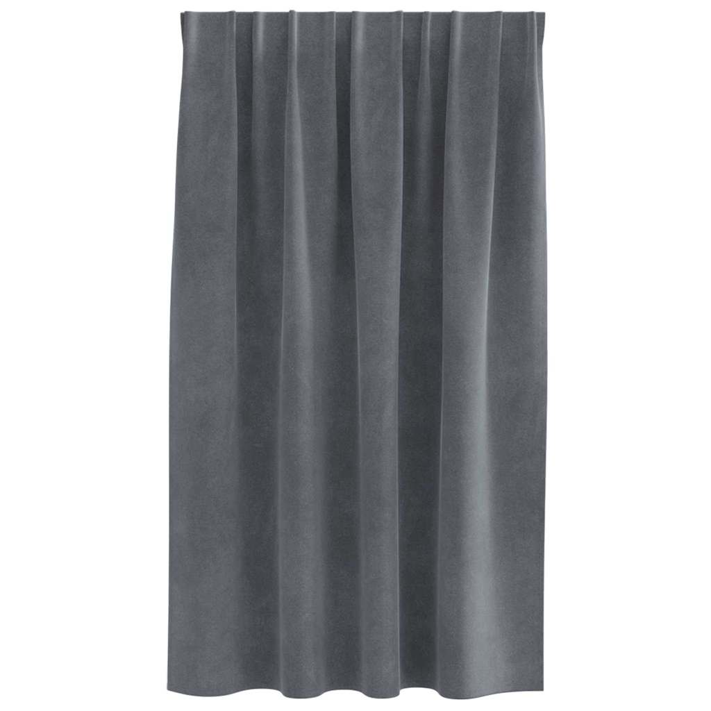Vorhänge mit Vorhängen 2 pcs Hellgrau 140 x 140 cm Samt