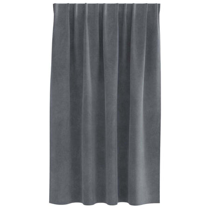 Vorhänge mit Vorhängen 2 pcs Hellgrau 140 x 140 cm Samt