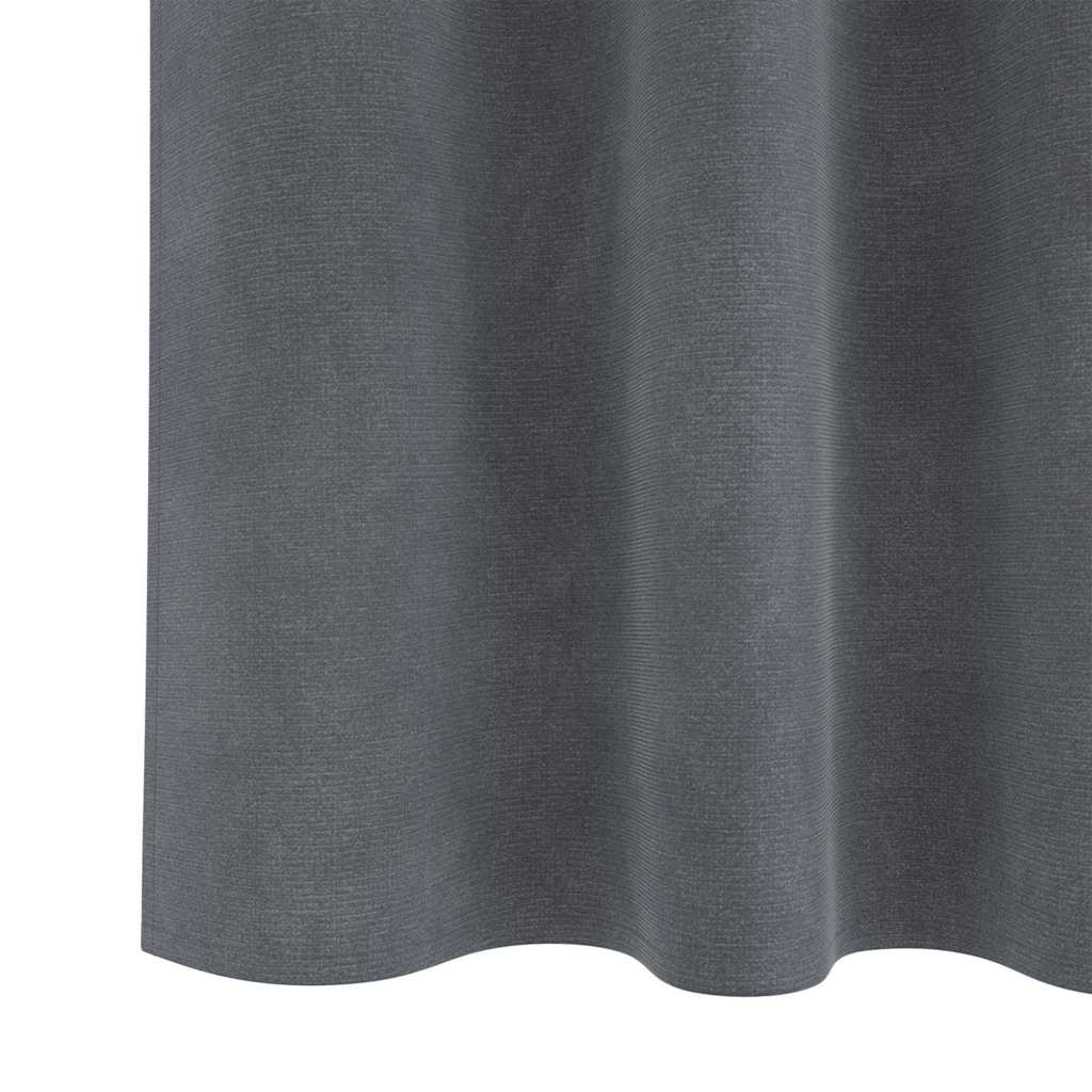 Vorhänge mit Vorhängen 2 pcs Hellgrau 140 x 175 cm Samt