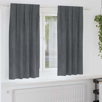Vorhänge mit Vorhängen 2 pcs Hellgrau 140 x 175 cm Samt