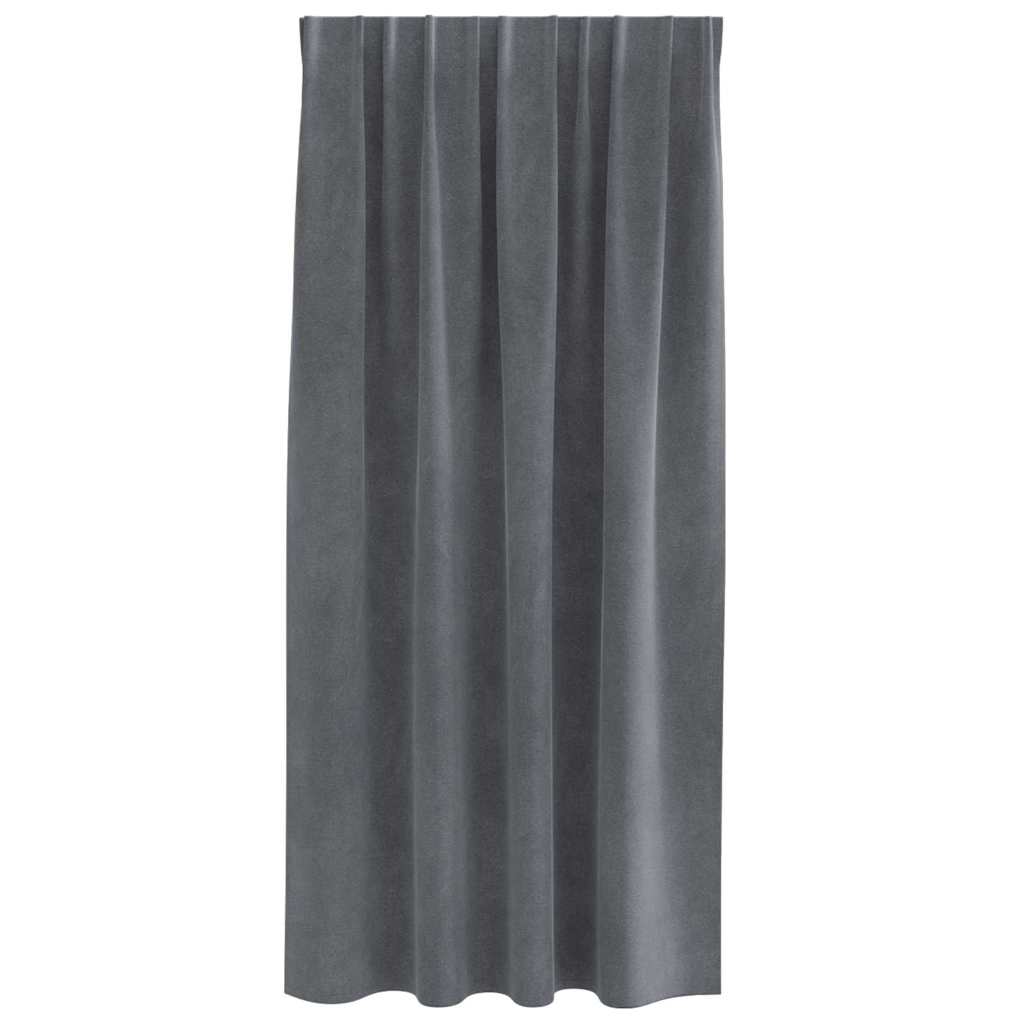 Vorhänge mit Vorhängen 2 pcs Hellgrau 140 x 175 cm Samt