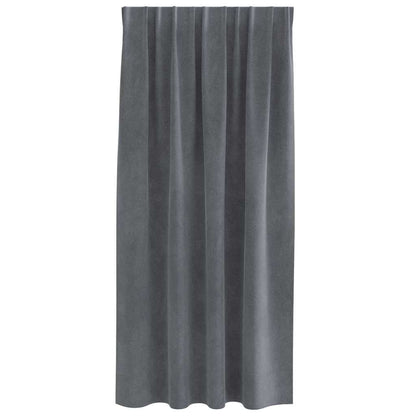 Vorhänge mit Vorhängen 2 pcs Hellgrau 140 x 175 cm Samt
