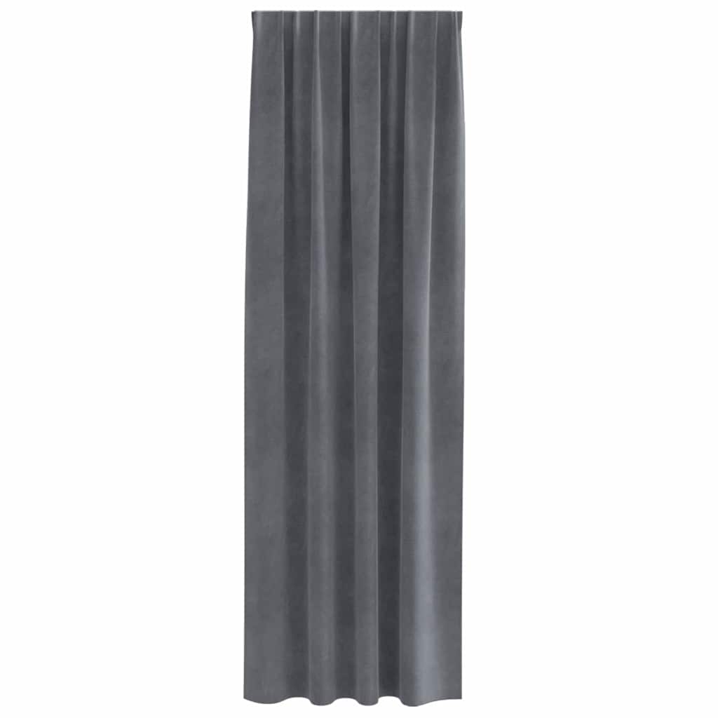 Vorhänge mit Vorhängen 2 pcs Hellgrau 140 x 225 cm Samt