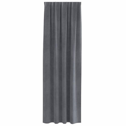 Vorhänge mit Vorhängen 2 pcs Hellgrau 140 x 225 cm Samt