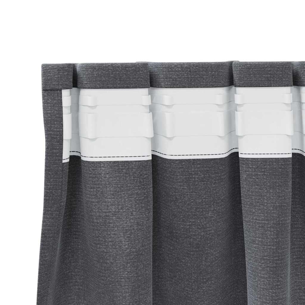 Vorhänge mit Vorhängen 2 pcs Hellgrau 140 x 260 cm Samt