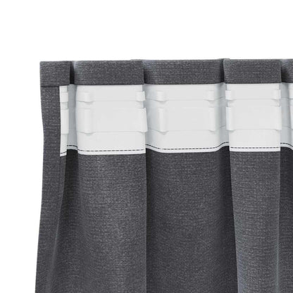 Vorhänge mit Vorhängen 2 pcs Hellgrau 140 x 260 cm Samt