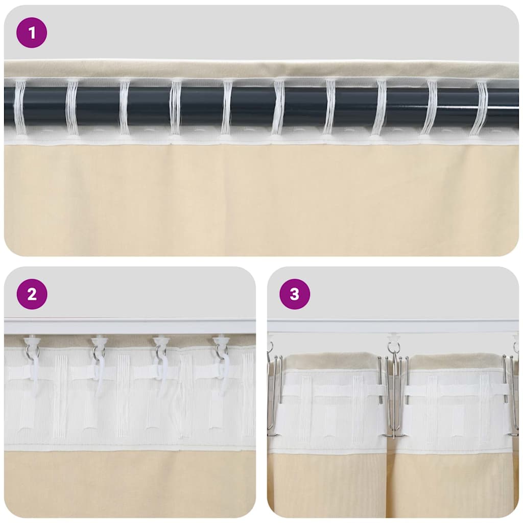 Verdunkelungsvorhänge 2 pcs Hellgrau 140 x 260 cm Samt