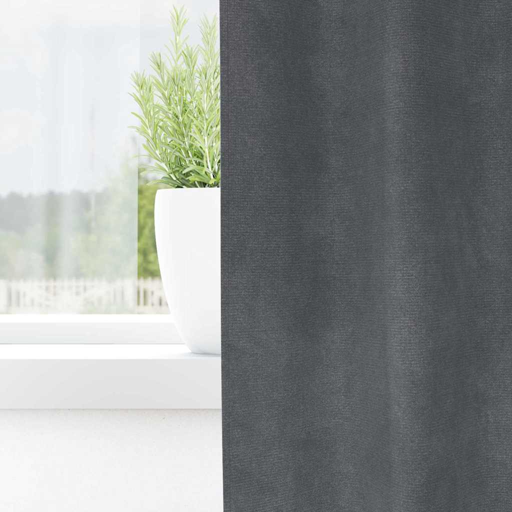 Vorhänge mit Vorhängen 2 pcs Hellgrau 140 x 260 cm Samt