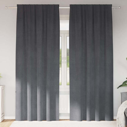 Vorhänge mit Vorhängen 2 pcs Hellgrau 140 x 260 cm Samt