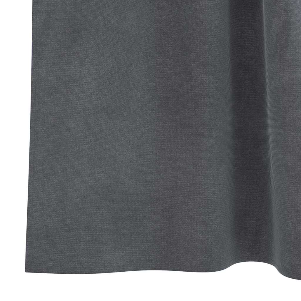 Vorhänge mit Vorhängen 2 pcs Hellgrau 140 x 140 cm Samt