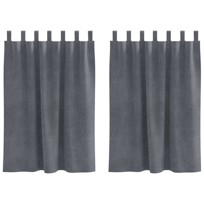 Vorhänge mit Vorhängen 2 pcs Hellgrau 140 x 140 cm Samt