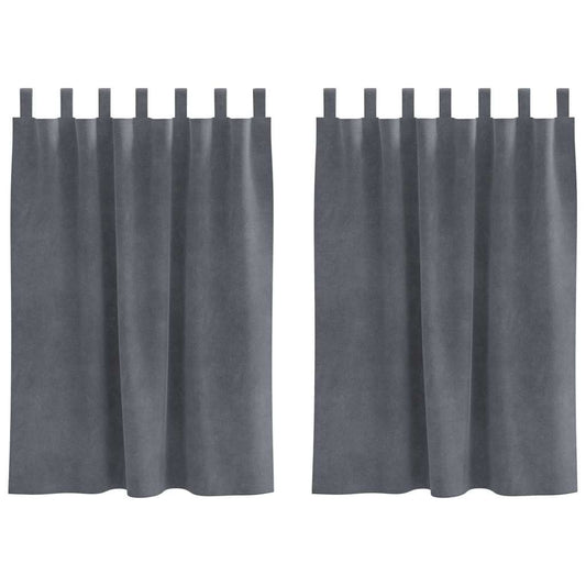 Vorhänge mit Vorhängen 2 pcs Hellgrau 140 x 140 cm Samt