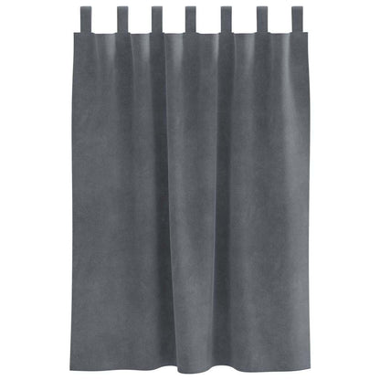 Vorhänge mit Vorhängen 2 pcs Hellgrau 140 x 140 cm Samt