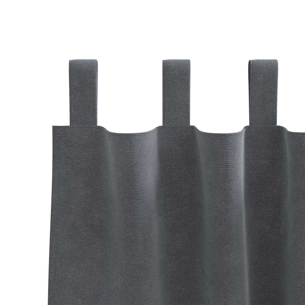 Vorhänge mit Vorhängen 2 pcs Hellgrau 140 x 245 cm Samt