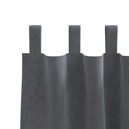 Vorhänge mit Vorhängen 2 pcs Hellgrau 140 x 245 cm Samt