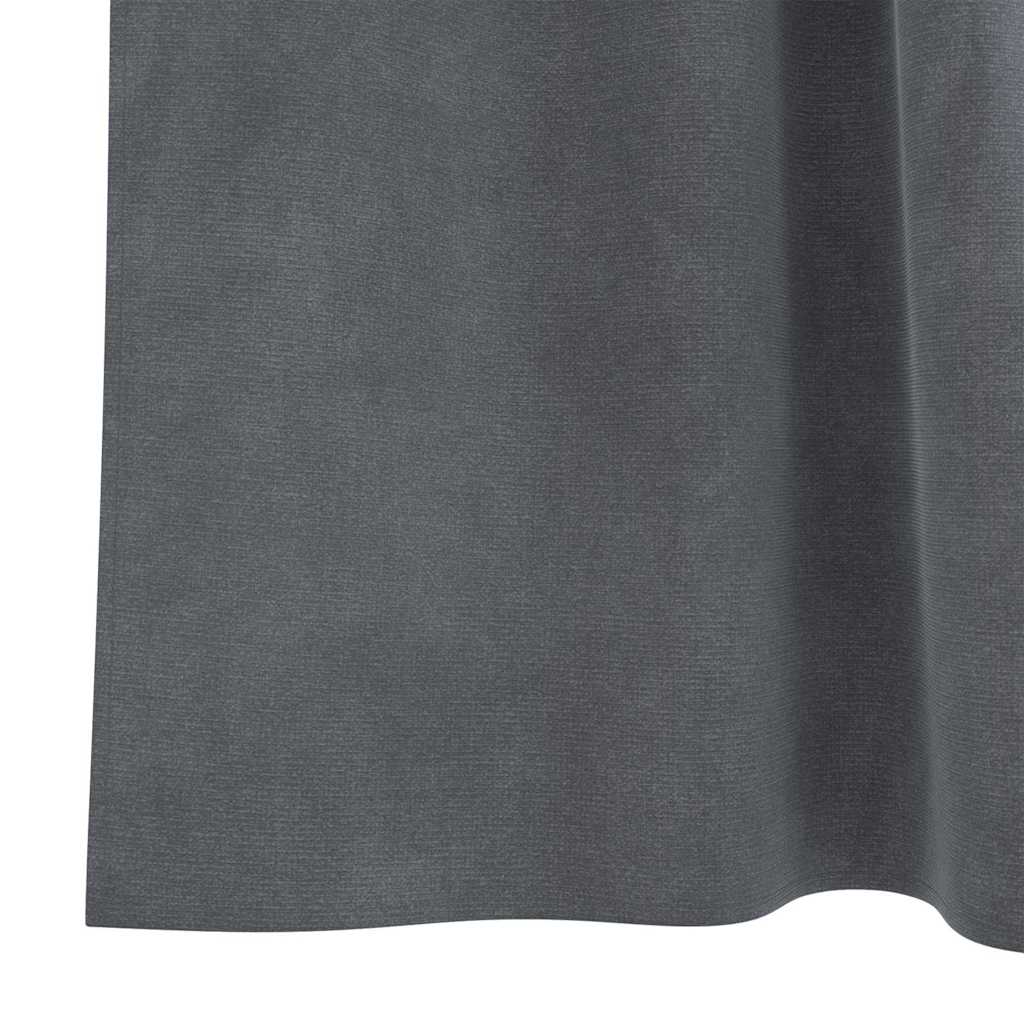 Vorhänge mit Vorhängen 2 pcs Hellgrau 140 x 245 cm Samt