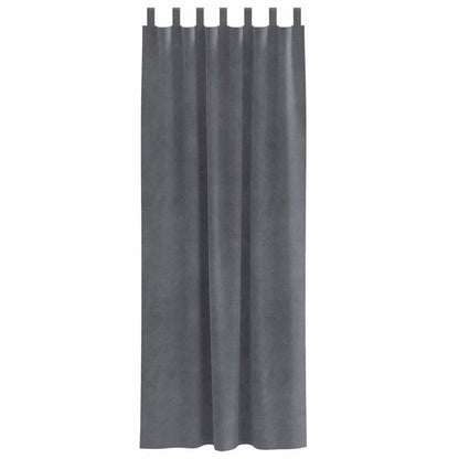 Vorhänge mit Vorhängen 2 pcs Hellgrau 140 x 245 cm Samt