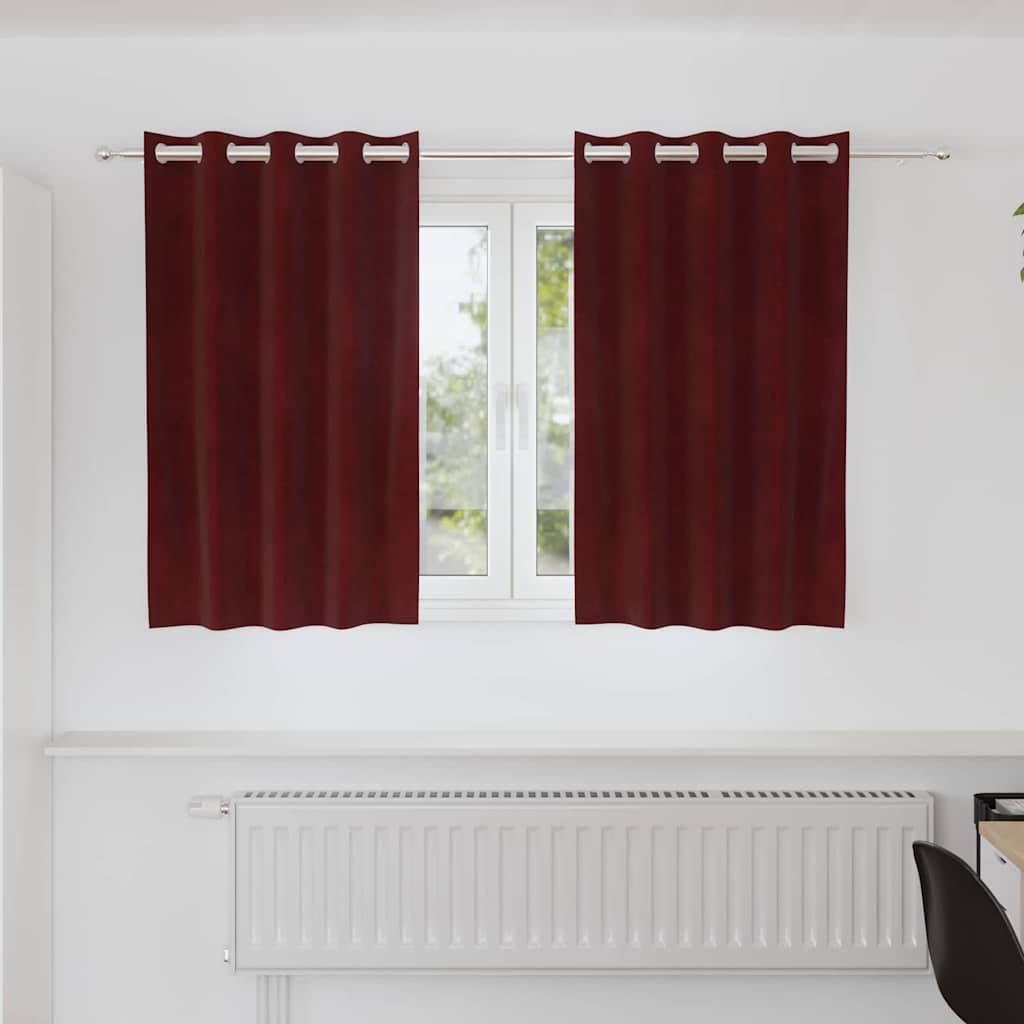 Vorhänge mit Vorhängen 2 pcs Weinrot 140 x 140 cm Samt